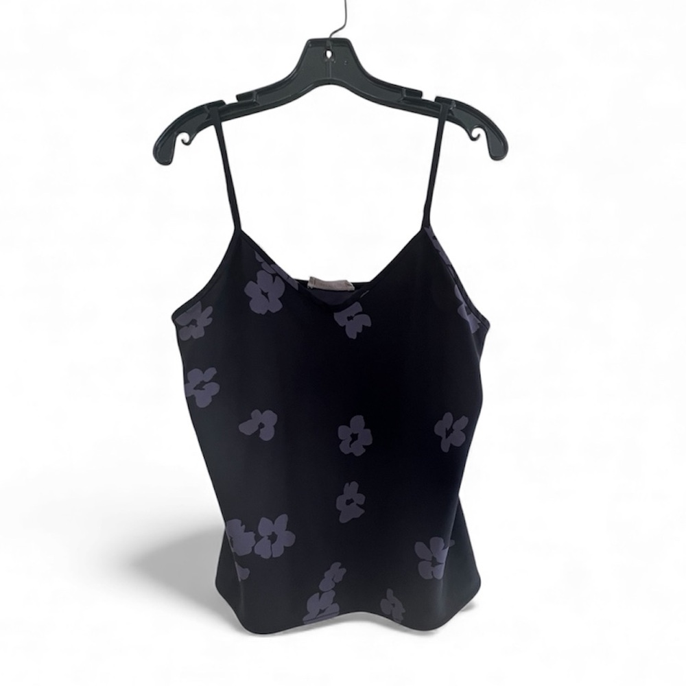 Everlane Black with purple floral print top